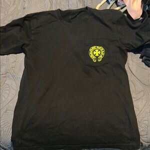 Black T-Shirt with Yellow Graphic